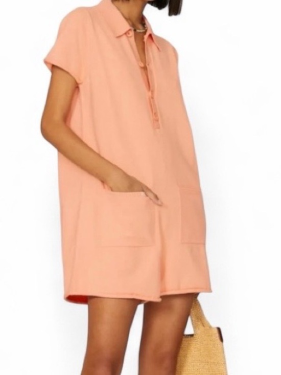 Show Me Your MuMu Pants - Show Me Your MuMu Gio Romper Size Small Cantaloupe Orange Soft Knit